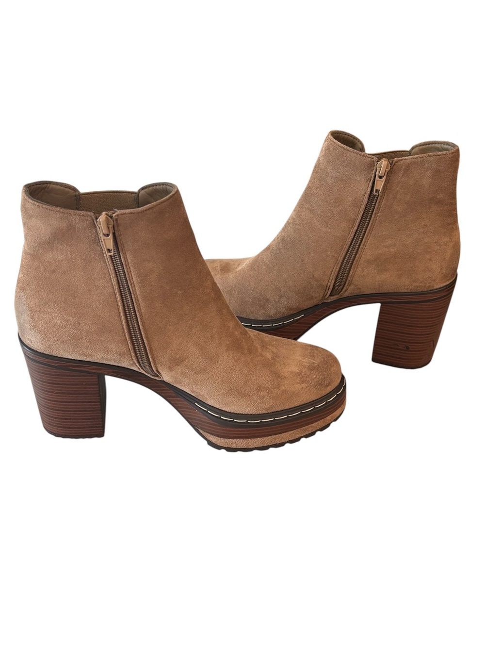 Altar’d State Tan Suede Ankle Booties